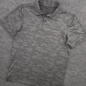 NOBULL Polo Shirt Mens S Gray Camo Performance Golf Casual Gym Running Jogging